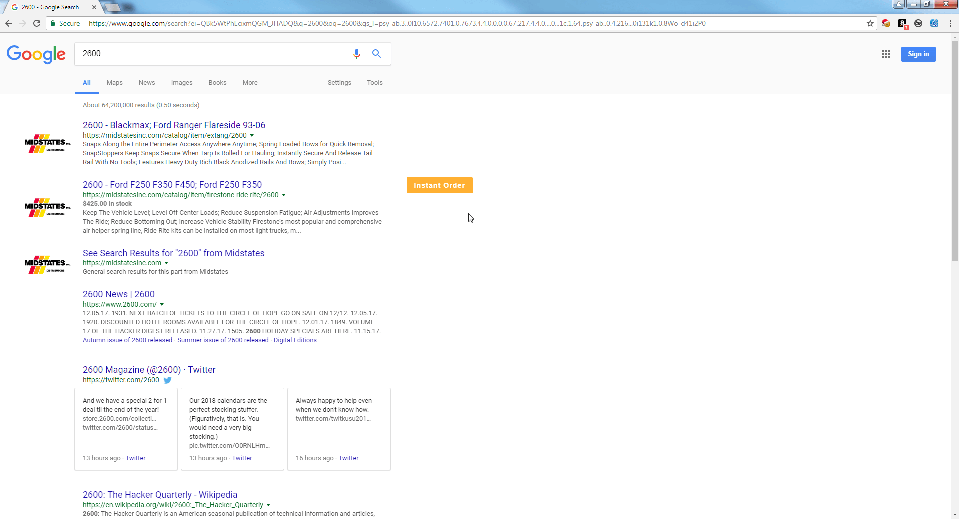 Search engine demonstration